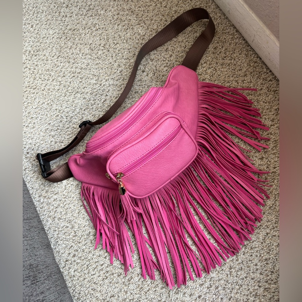 Pink Fringe Belt Bag 🩷